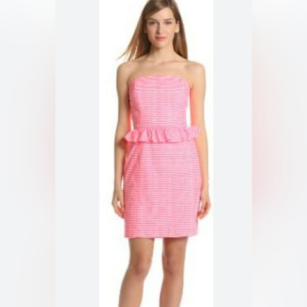 Fiesta Pink  Pretty Gingham Lilly Pulitzer Dress Size 00